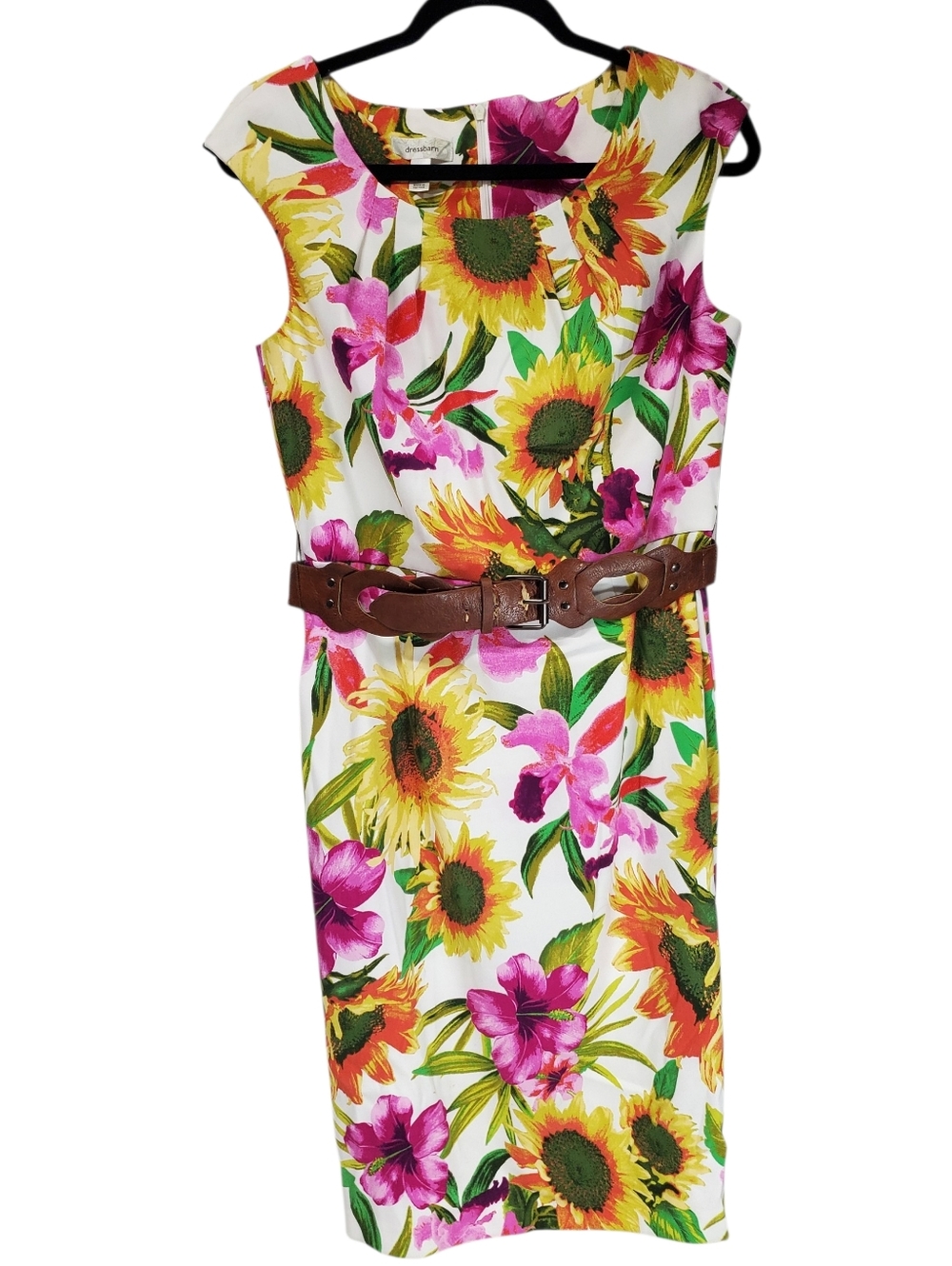 Dress Barn Dress Floral Derby Wedding Business Casual Office Size 10 Fitted